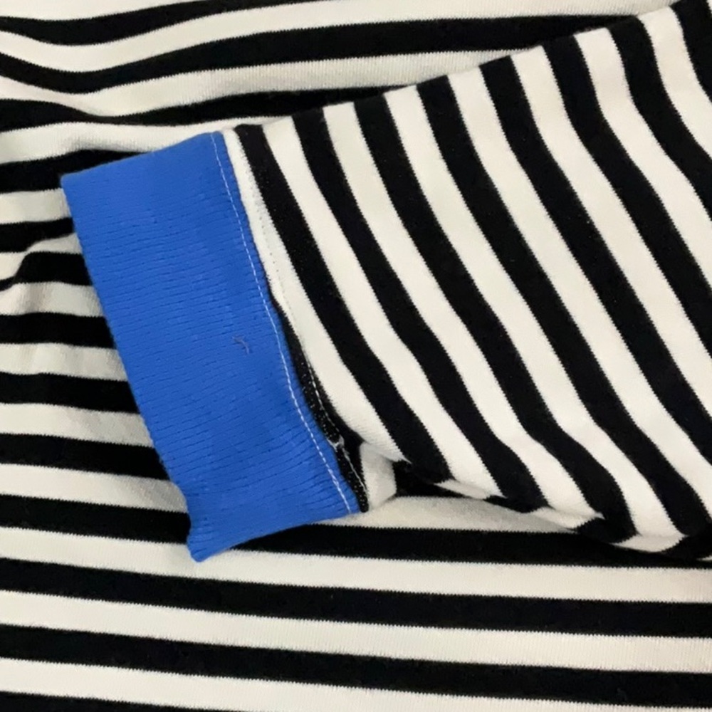 We The Free Black and White Striped Sweater with Blue Trim - Picture 6 of 6